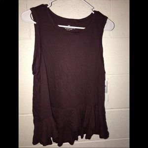 Burgundy Peplum Tank Top